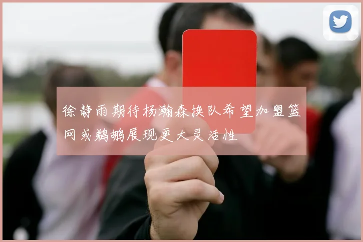 徐静雨期待杨瀚森换队希望加盟篮网或鹈鹕展现更大灵活性